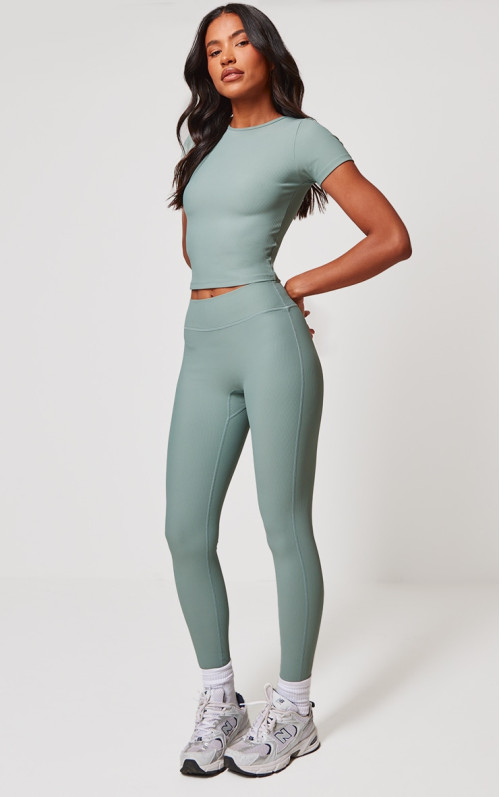 Морські зелені реброві гетри з спортзалу