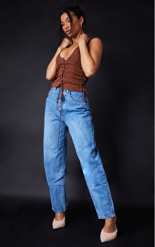 Сині джинси-бойфренди PRETTYLITTLETHING L30