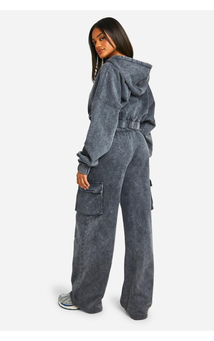 Спортивний костюм Acid Wash з капюшоном і трикомпонентним корсетом