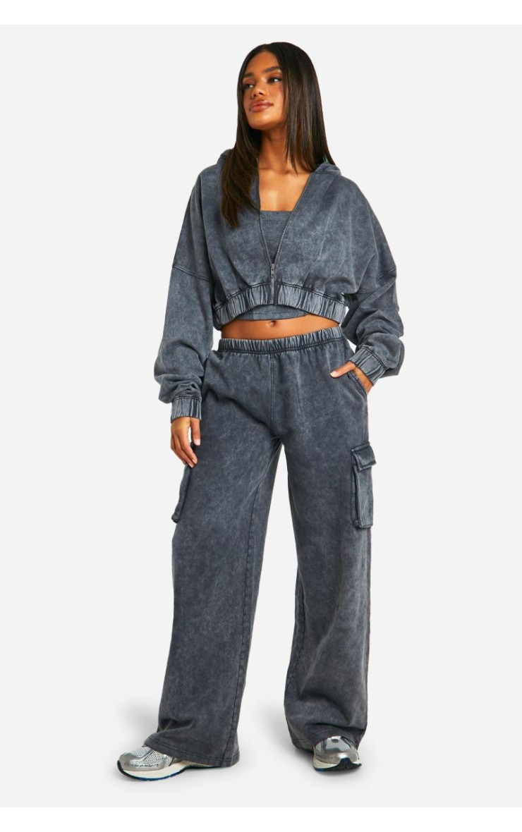 Спортивний костюм Acid Wash з капюшоном і трикомпонентним корсетом