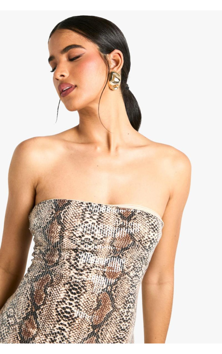 Міні-сукня бандо зі змійкою і блискітками