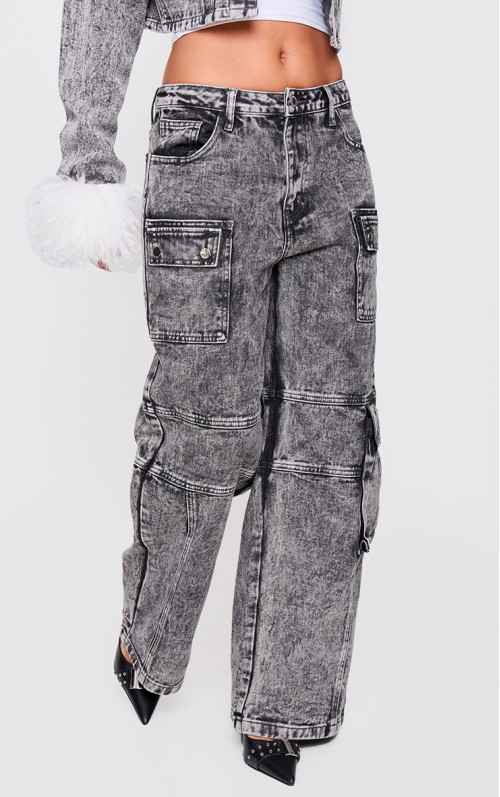 Джинси Petite Washed Grey Denim з кишенями