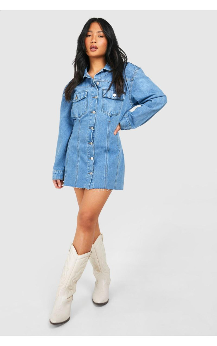 Маленька приталена джинсова міні-сукня