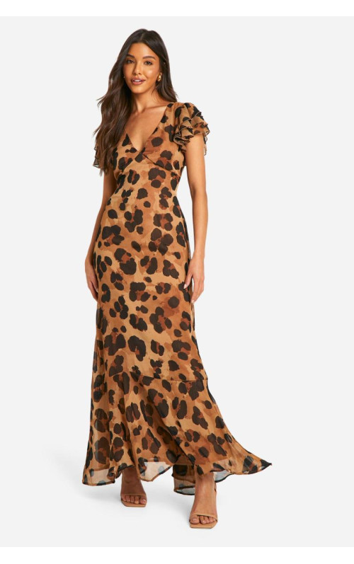 Леопард Кинемо Шифоновий ангел рукав Максі плаття