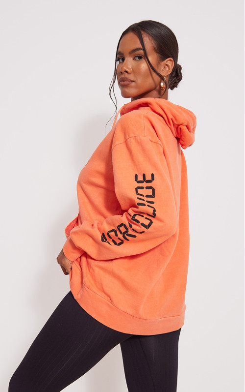 Оверсайз-толстовка Orange Worldwide Slogan