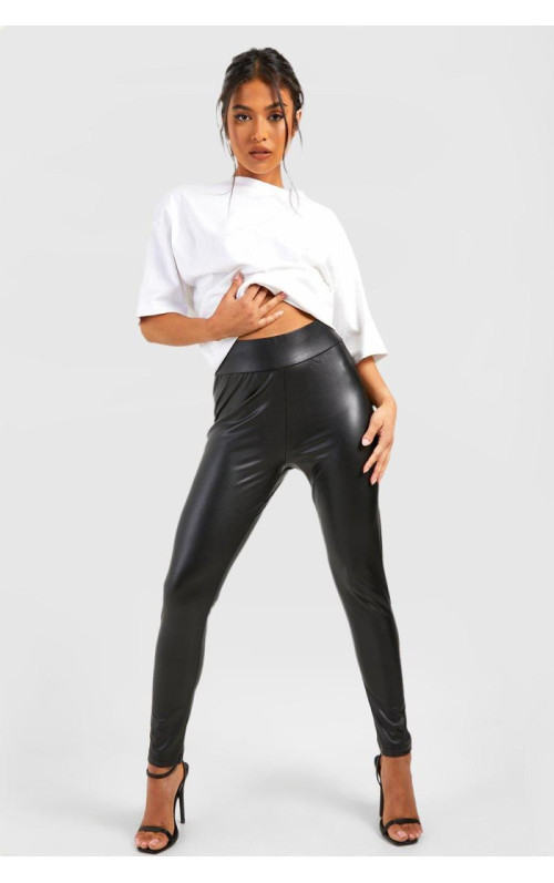 Маленькі супереластичні шкіряні легінси, що формують талію