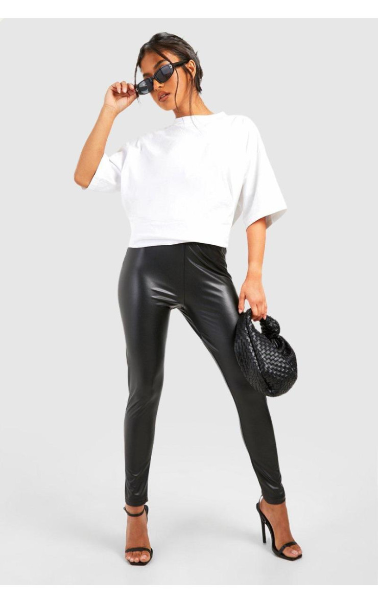 Маленькі супереластичні шкіряні легінси, що формують талію