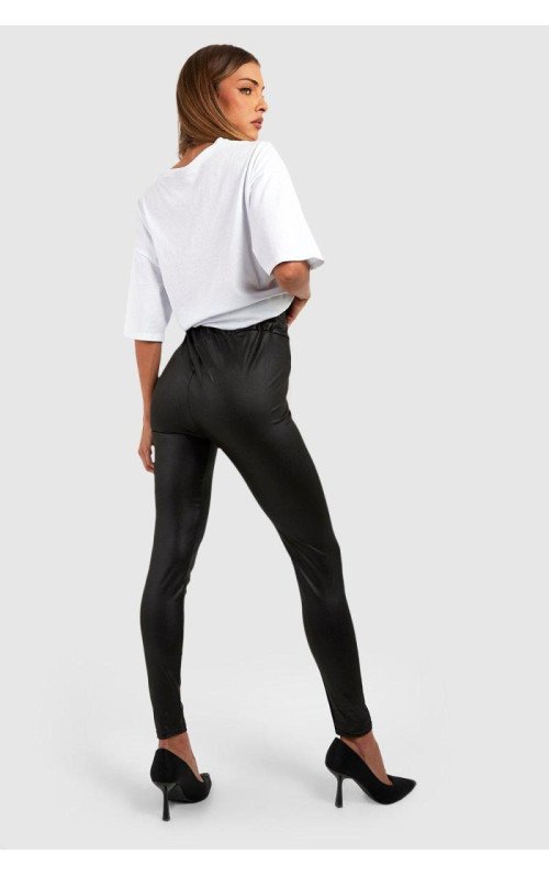 Легінси зі шкіряним контурним швом