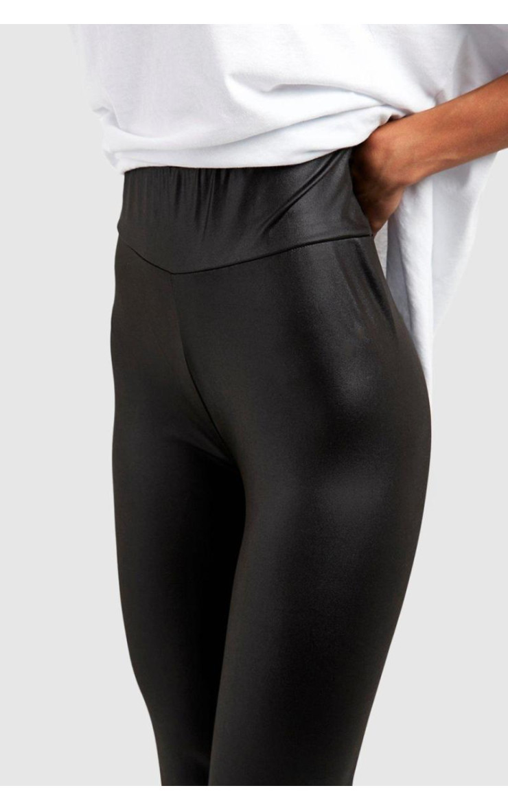 Легінси зі шкіряним контурним швом