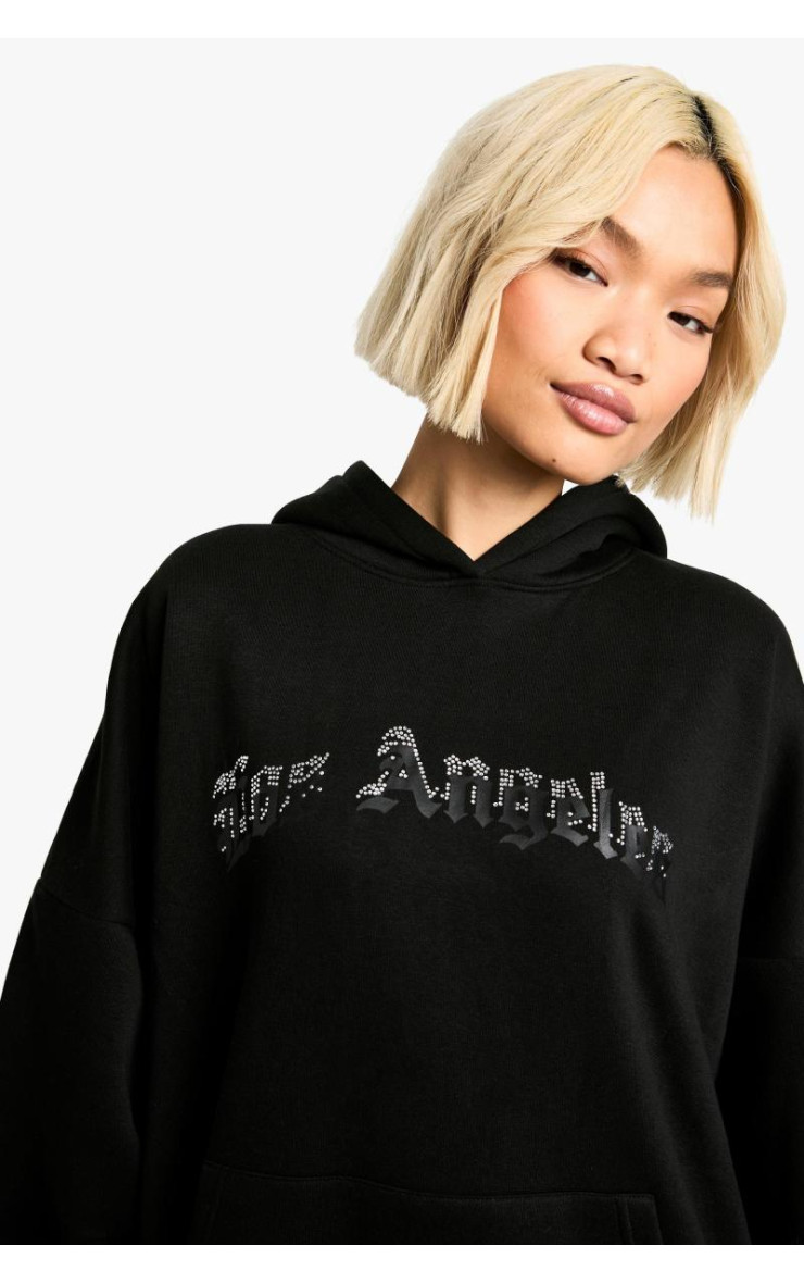 ЛОС-АНДЖЕЛЕС ДІАМАНТЕ HOTFIX APPLIQUE ОВЕРСАЙЗ ТОЛСТОВКА