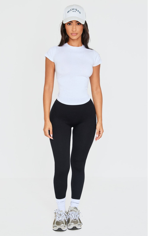 Безшовні легінси Petite Black Contour Rib