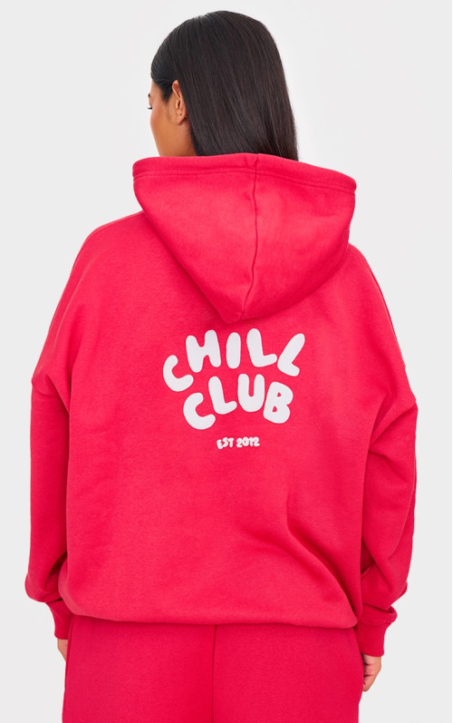 Велике худі з принтом Ruby Red Chill Club