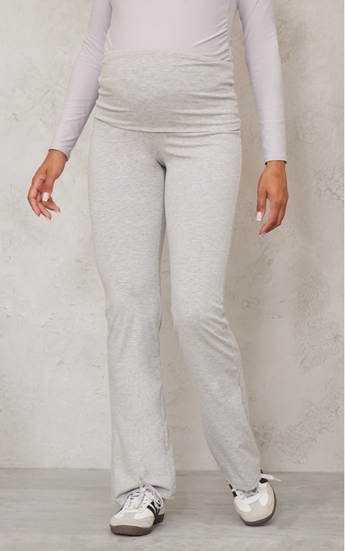 Розкльошені легінси для вагітних сірого марлу
