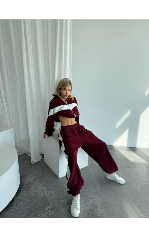 Флісовий костюм контрастний лампас 