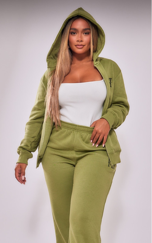 PrettyLittlething Form Khaki вишитий блискавку через балахон