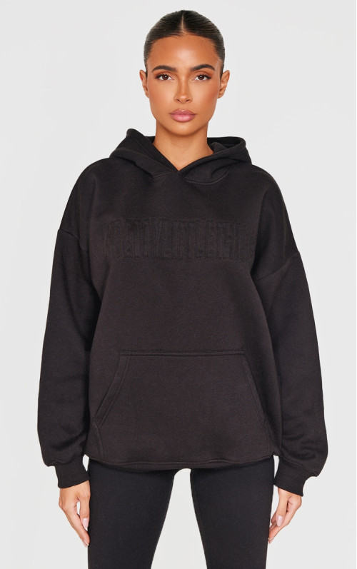 PrettyLittlething Black Applique негабаритний балахон