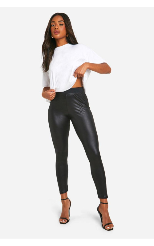 Шкіряні легінси з обтягуванням талії