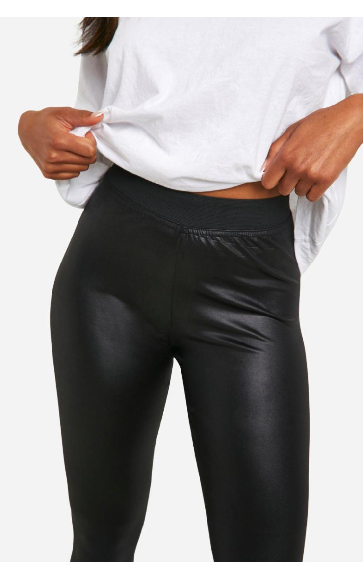 Шкіряні легінси з обтягуванням талії