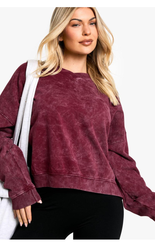 Великий світшот із V-подібним вирізом із перефарбованими фарбами