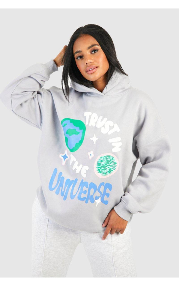 Толстовка великого розміру з принтом із надписом