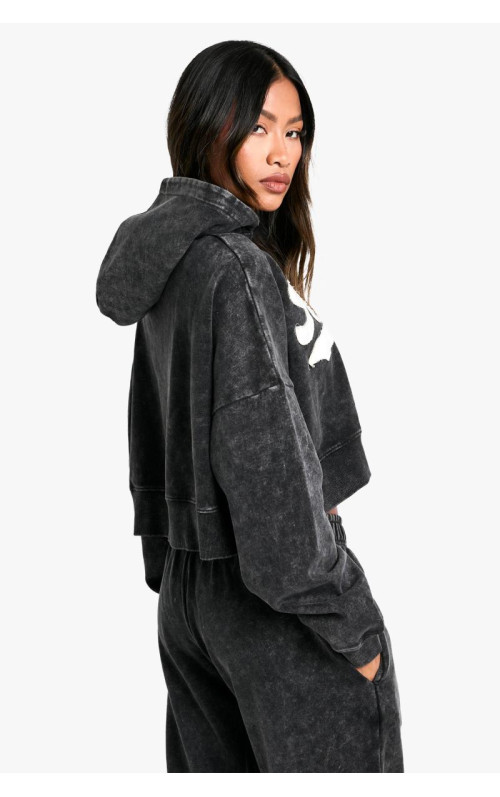 Толстовка Ath Club Acid Wash Boxy Crop Zip Through