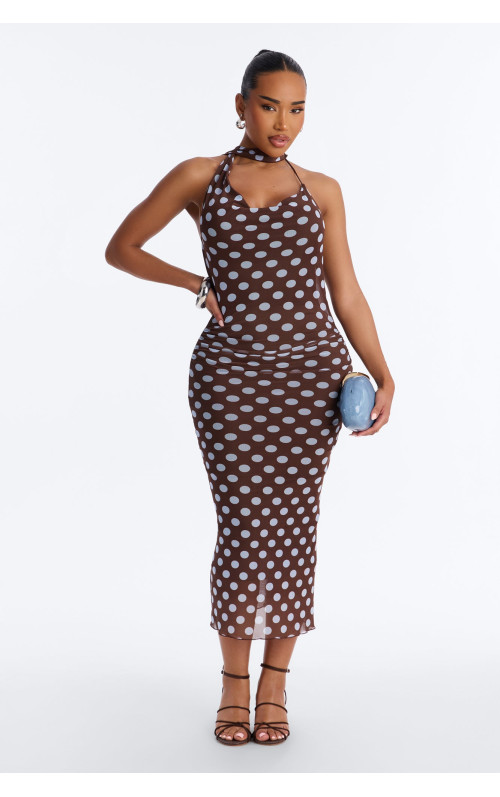 Сукня Міді 'Sweet Spot' з Полосковим Візерунком та Сіткою