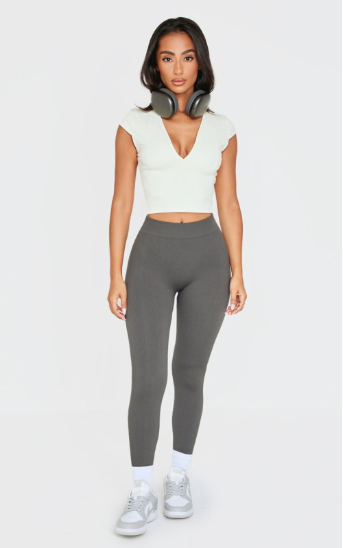 Безшовні легінси Petite Charcoal Contour Rib