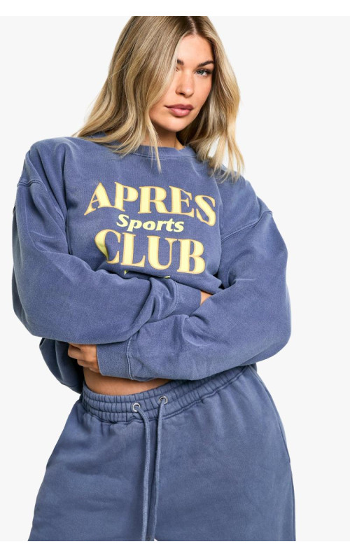 Світшот великого розміру зі слоганом Apres Sports Club