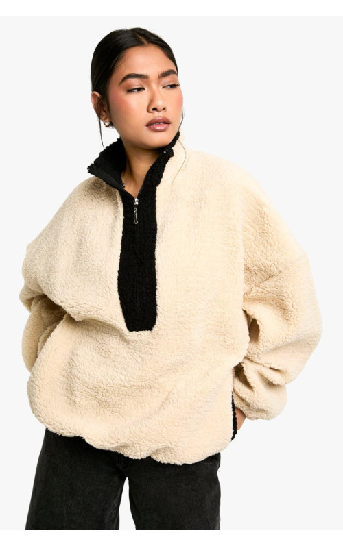 Великий світшот Borg з нейлоновими деталями на половину блискавки