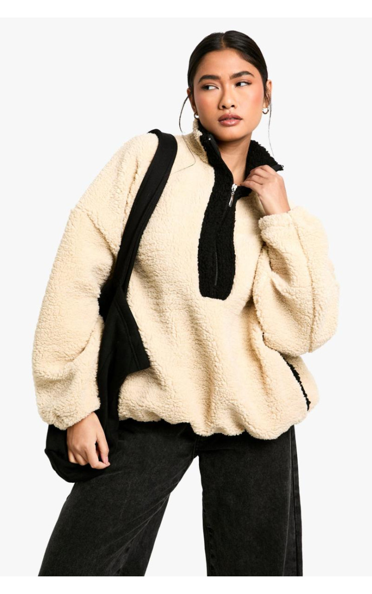 Великий світшот Borg з нейлоновими деталями на половину блискавки