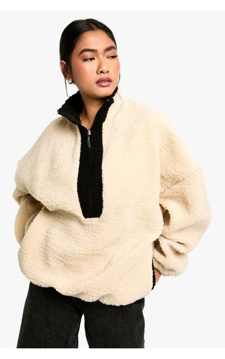 Великий світшот Borg з нейлоновими деталями на половину блискавки